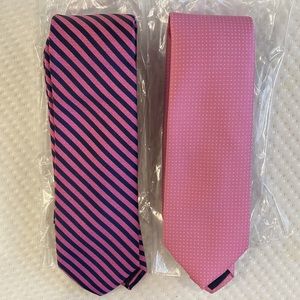 Nautica Mens Tjorn Ties, 2 Count. Pink and Pink Huma Stripe. New without tags.
